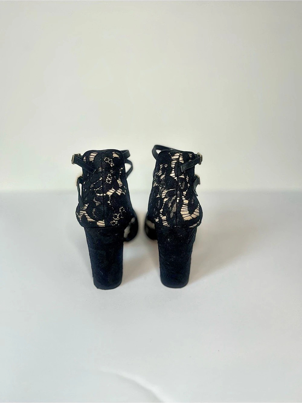 kate spade new york Baneera Black Lace Double-Strap Block Heel Pumps - Picture 4 of 5